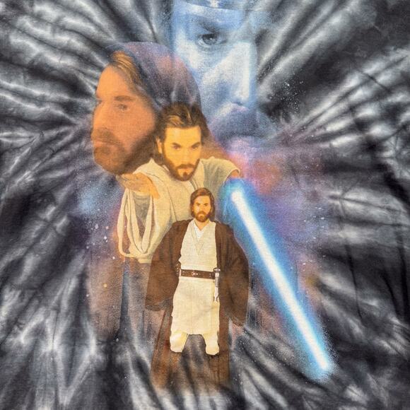 Star Wars Obi-Wan Kenobi Tie Dye Jedi Master Ewan McGregor Lucas Fan T-Shirt L - Picture 3 of 4